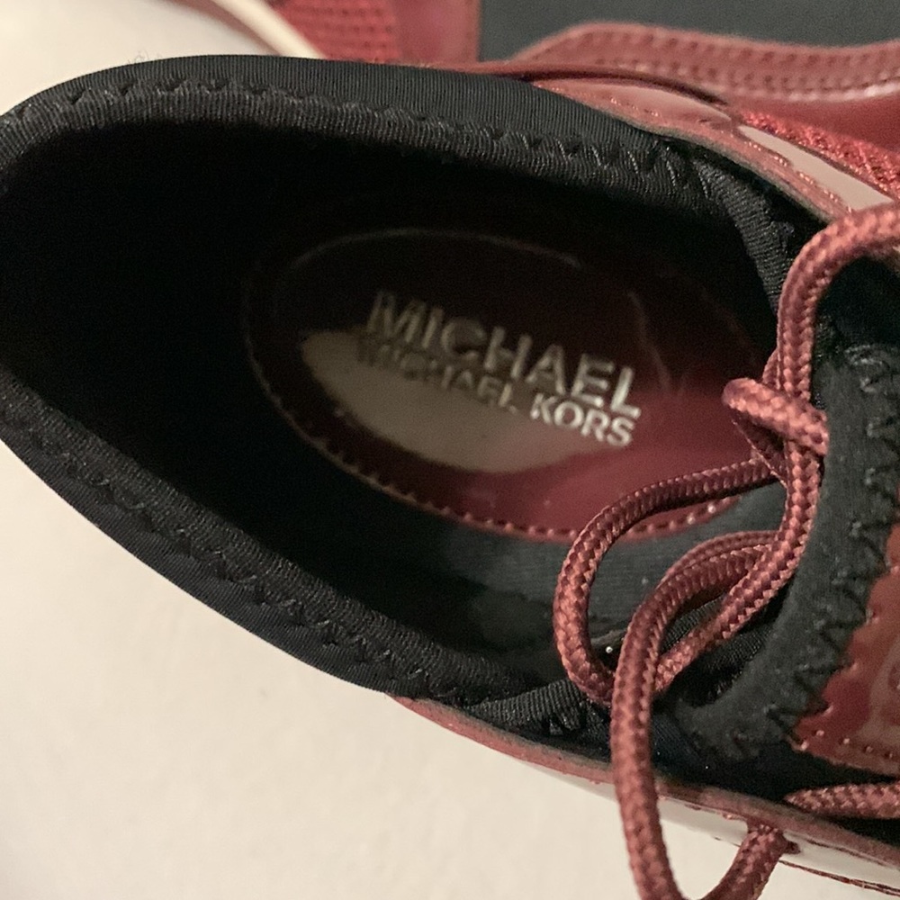 Burgundy, gray and silver Michael Kors shoes only worn once. - Picture 4 of 5